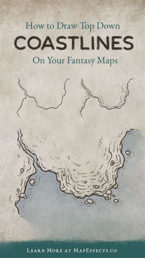 Drawing Cliffs On Coastlines In Top Down Perspective For Your Fantasy