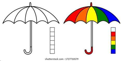 Umbrella Vector Coloring Book Page Vector Stock Vector (Royalty Free ...