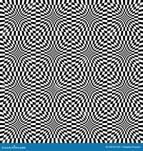 Vector Seamless Pattern With Optical Illusion Stock Illustration