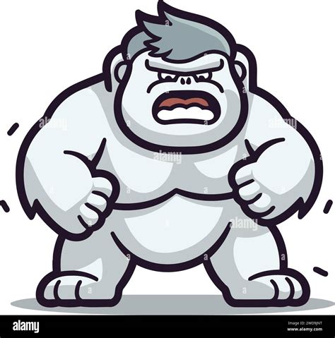 Angry Gorilla Cartoon Mascot Character Vector Illustration Stock Vector