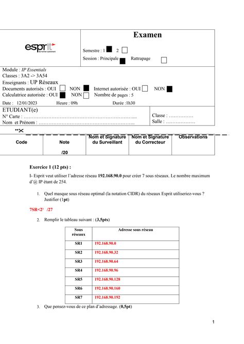 Solution Examen Corrig Studypool