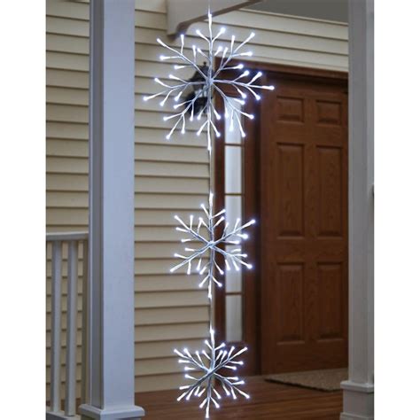 Lakeside Lighted Snowflake Hanger With Timer Outdoor Christmas Decor