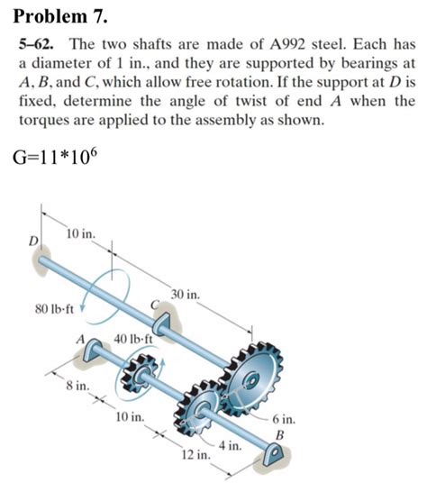 Solved Problem 7 5 62 The Two Shafts Are Made Of A992