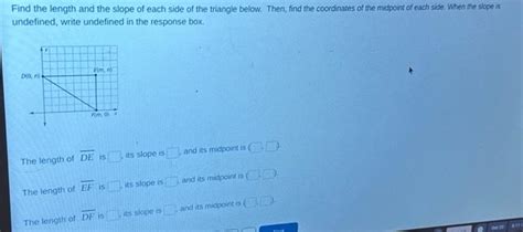 Solved Find the length and the slope of each side of the | Chegg.com