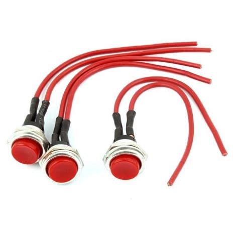 Bouton Poussoir Pour Ouverture Sourcingmap Pcs Rouge Voiture Ronde