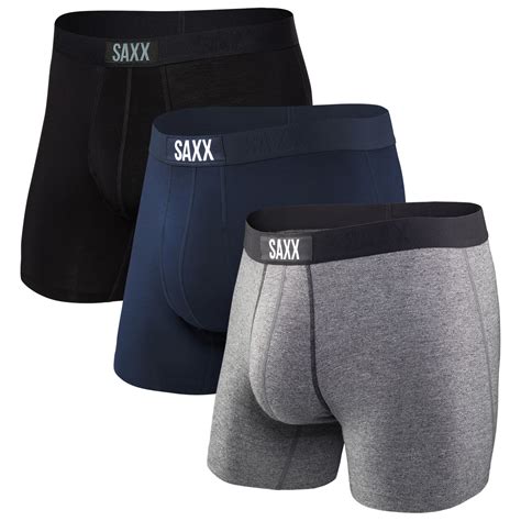 Saxx Vibe Super Soft Boxer Brief 3 Pack Synthetic Base Layer Mens