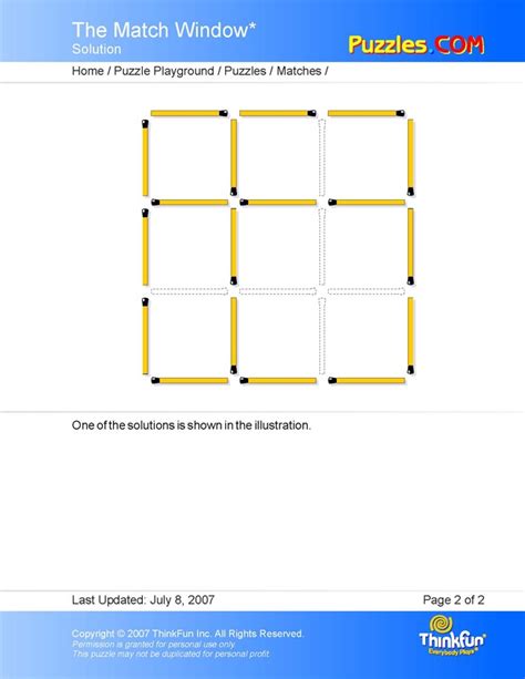 Matchstick Puzzle Ans Hingham Public Schools Mathematics