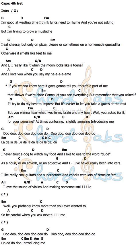 Introducing Me Nick Jonas Guitar Chords