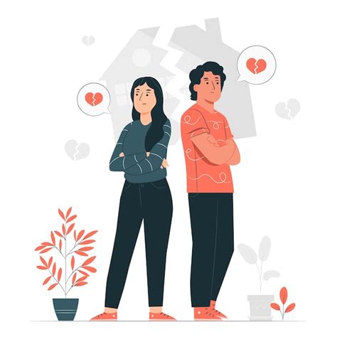 Ilustración del concepto de divorcio Vector Gratis