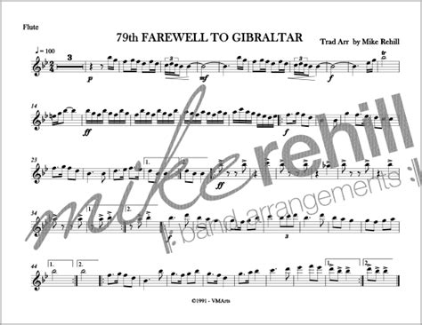 79th Farewell To Gibraltar Mike Rehill Band Arrangements