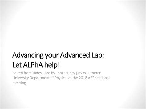 Ppt Advancing Your Advanced Lab Let Alpha Help Powerpoint Presentation Id8832782