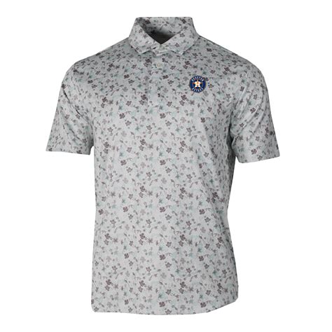 Men's Houston Astros Columbia Gray Countryside Green Polo