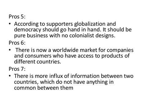 Pros And Cons Of Globalization