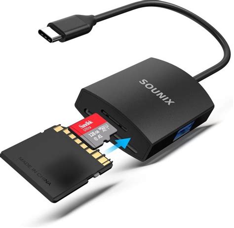 Sounix Sd Kaartlezer 3 In 1 Usb C Cardreader Sdtf Kaartlezer