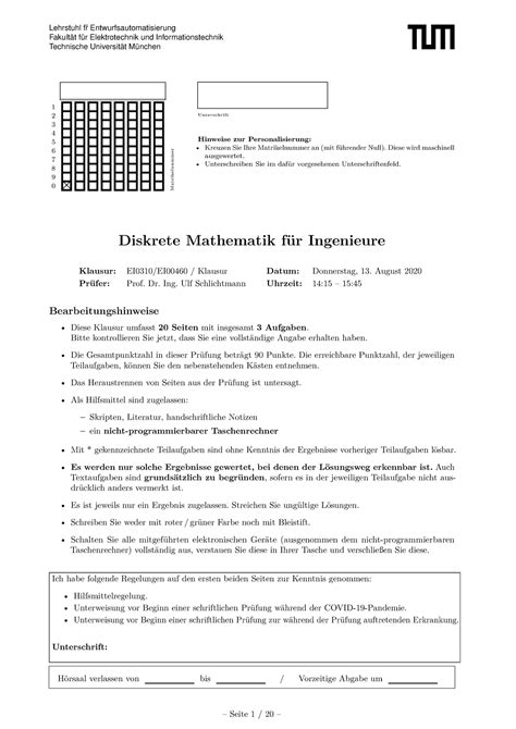 Ss20 Exam Sommersemester Lehrstuhl F R Entwurfsautomatisierung