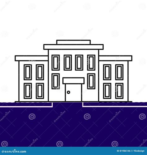 School Building Outline Clip Art