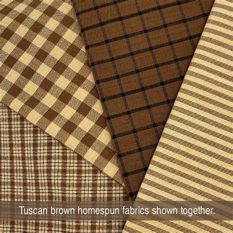 Tuscan Brown 3 Plaid Homespun Cotton Fabric Fat Quarter Jubilee Fabric