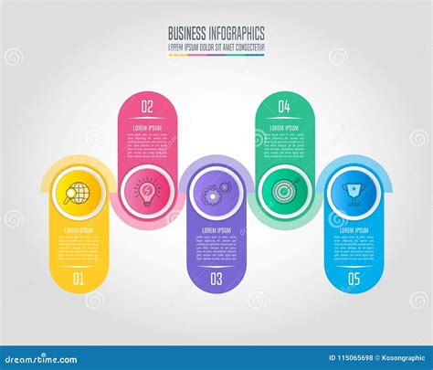 Infographic Design Business Concept With 5 Options Parts Or Pro Stock