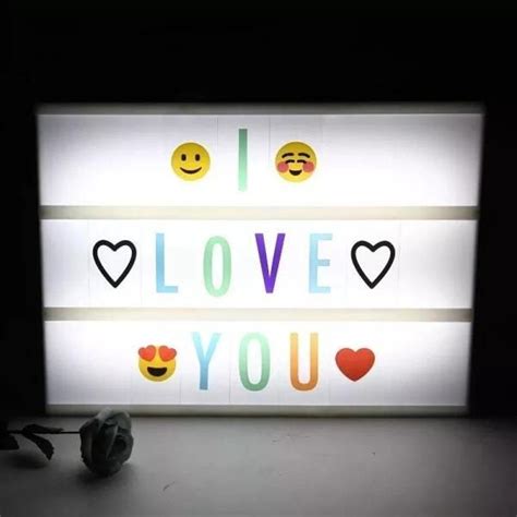 Letreiro Led A4 Light Box 112 Letras Emoji Coloridos MadeiraMadeira