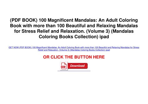 Ppt Pdf Book Magnificent Mandalas An Adult Coloring Book With