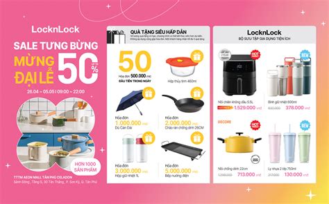 LOCK LOCK MỪNG ĐẠI LỄ SALE TƯNG BỪNG UP TO 50 OFF AEON MALL