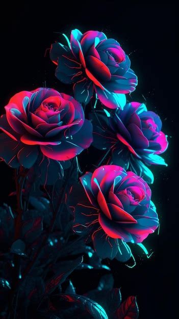 Premium AI Image | Wallpapers that are neon, neon, flowers, neon, neon ...