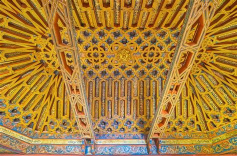 Teto De Cavaleiros Palacio De La Madraza Granada Espanha Fotografia