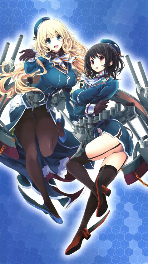 艦隊これくしょん 艦これ 【愛宕 高雄】iphone6 Plus（1080 X 1920） 壁紙