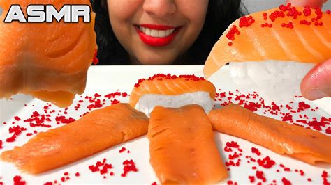 Asmr Sushi Salmon Slab Sashimi Smoked Salmon Fly Fish Roe Asmr