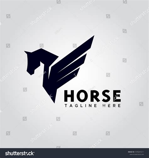 Wing Pegasus Horse Logo Stock Vector (Royalty Free) 1078207211 ...