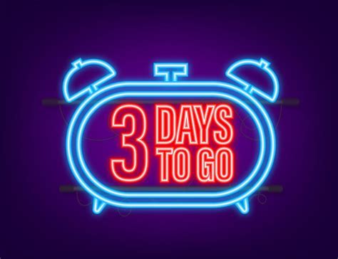 Premium Vector 3 Days To Go Countdown Timer Neon Icon Time Icon