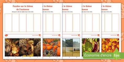 Puzzles De Sur Le Th Me De L Automne Teacher Made