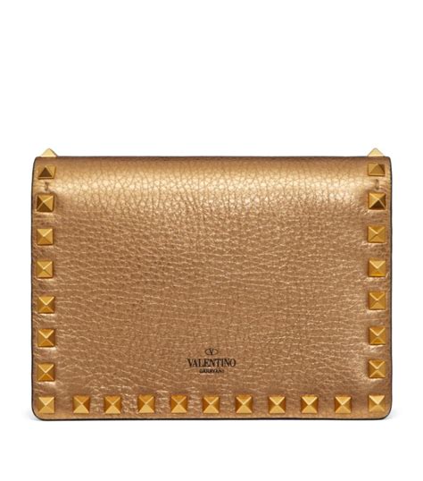 Womens Valentino Garavani Gold Rockstud Coin Purse Harrods UK