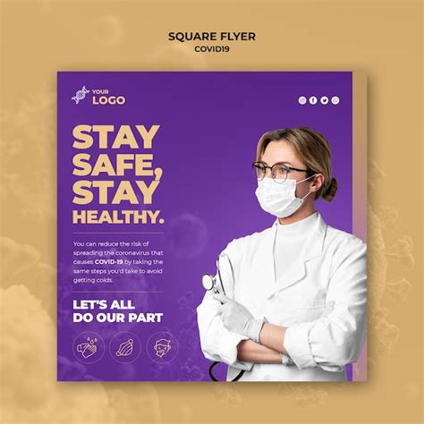 Free Psd Stay Safe And Healthy Covid 19 Banner Template