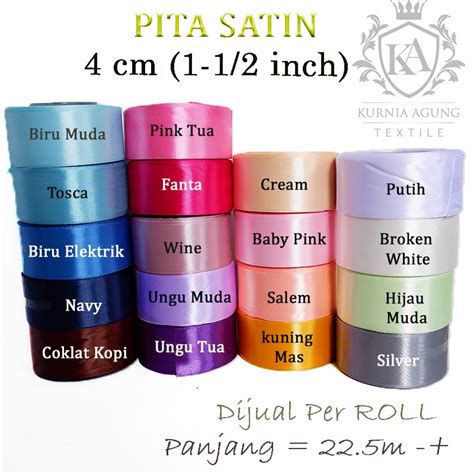 Jual Pita Satin Cm Inch Roll Ukuran Besar Warna Pastel Pita