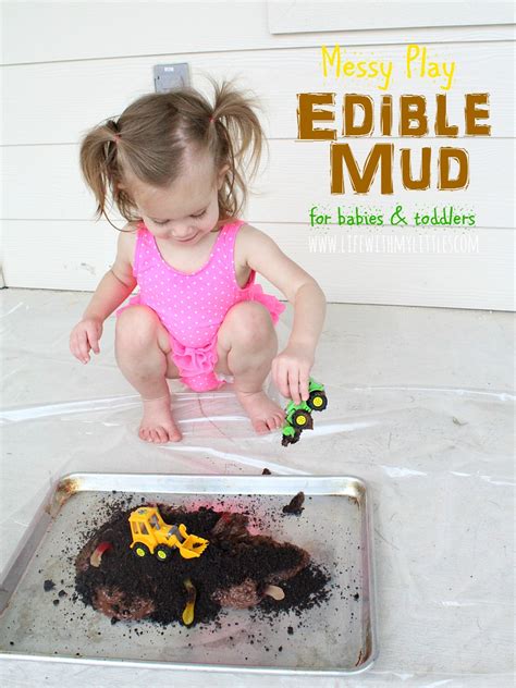 Messy Play with Edible Mud for Babies and Toddlers - Life With My Littles