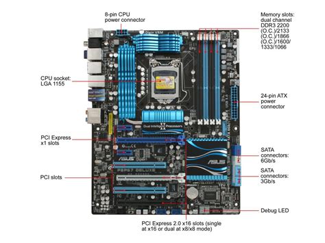 Asus P8p67 Deluxe Rev 30 Lga 1155 Atx Intel Motherboard With Uefi