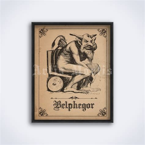 Belphegor Demon Infernal Dictionary Art Demonology Print Etsy