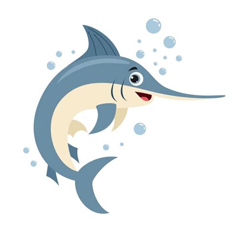 Premium Vector | Cartoon Drawing Of A Swordfish