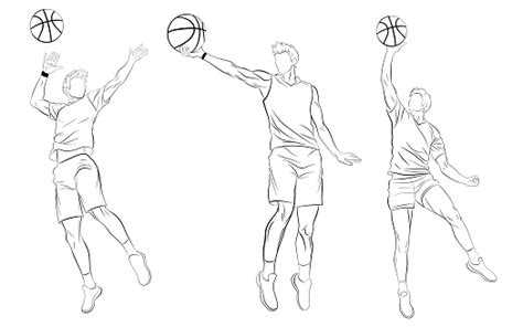 Set Of Basketball Players Stock Illustration Download Image Now Basketball Player Drawing