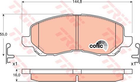 GDB3287 PADS BRAKE FRONT TRW GDB3287