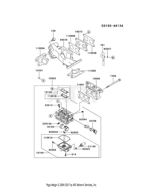 Kawasaki FD711D DS01 4 Stroke Engine FD711D Parts Diagram For CARBURETOR