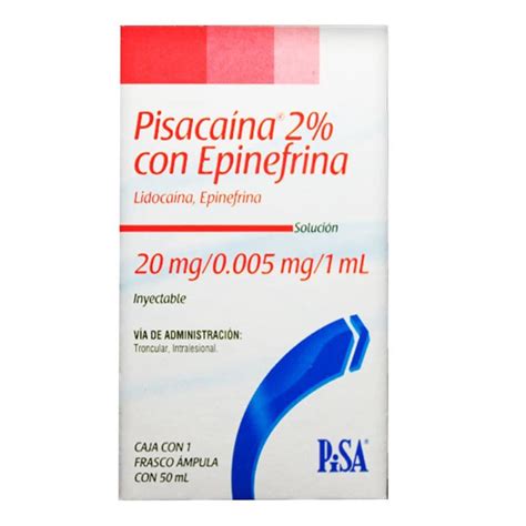 Pisacaina C Epinefrina Sol Iny C Fco Ml