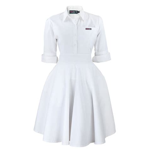 13luxury White Nurses Uniform Dresses Aemo57