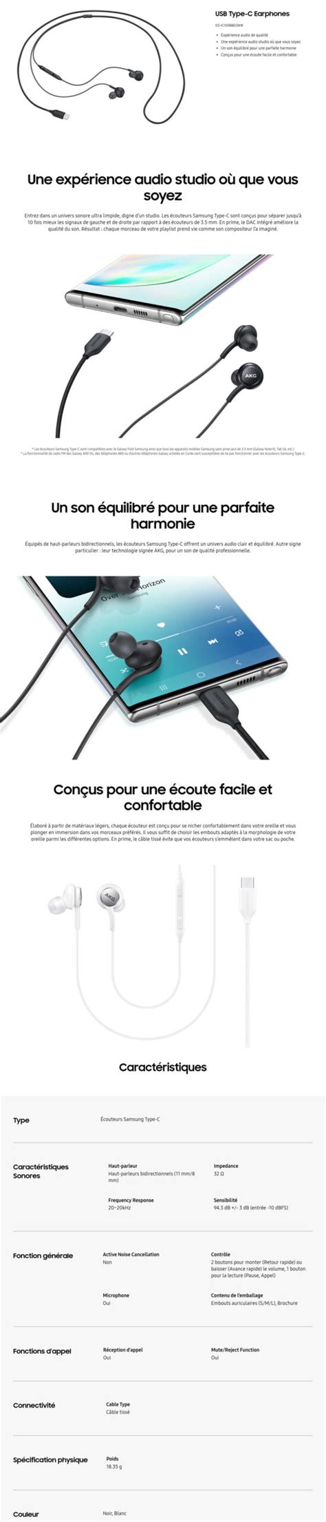 Couteurs Samsung Usb Type C Earphones Eo Ic Bbegww Puresolutions