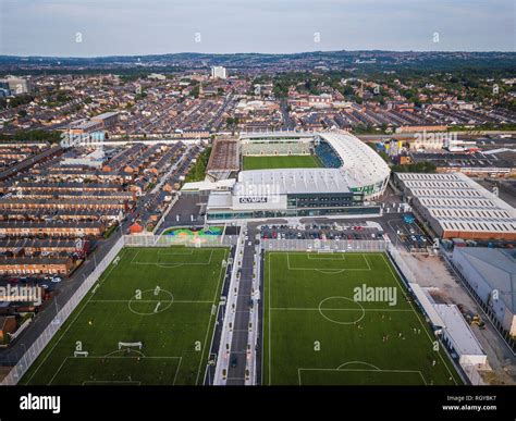 Aerial View Of The Football Stadium At Windsor Park Belfast Stock