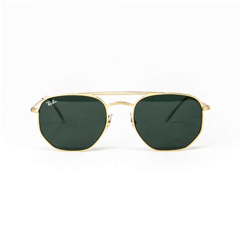 Ray Ban Mens Modified Hexagonal Aviator Sunglasses Gold Green Ray Ban Persol And More