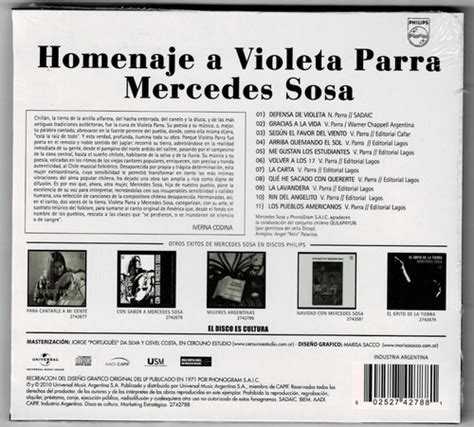 Mercedes Sosa Homenaje A Violeta Parra Cd Sellado Cuotas Sin Inter S