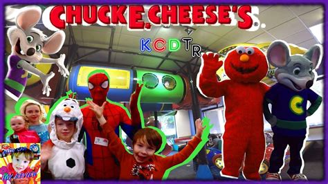 Spider Man Frozen Elsa Baby Anna And Olaf Go To Chuck E Cheeses For