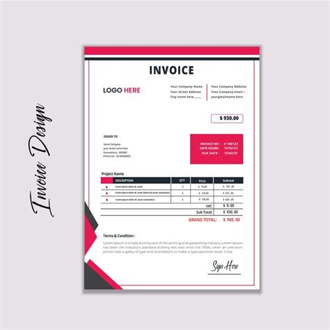 Premium Vector Modern Invoice Design Template For Professional Business